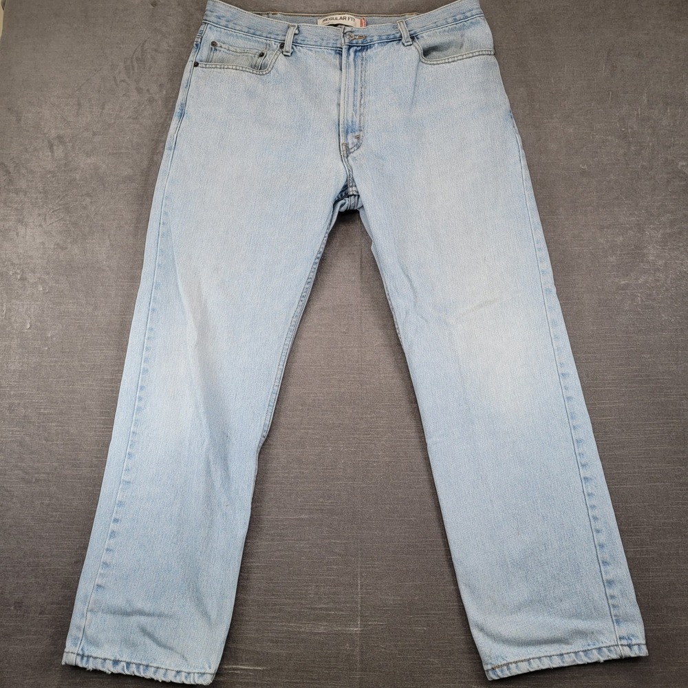 Levi's 505 Regular Fit Jeans Mens‎ 38x31 Light Wash Denim Straight Leg